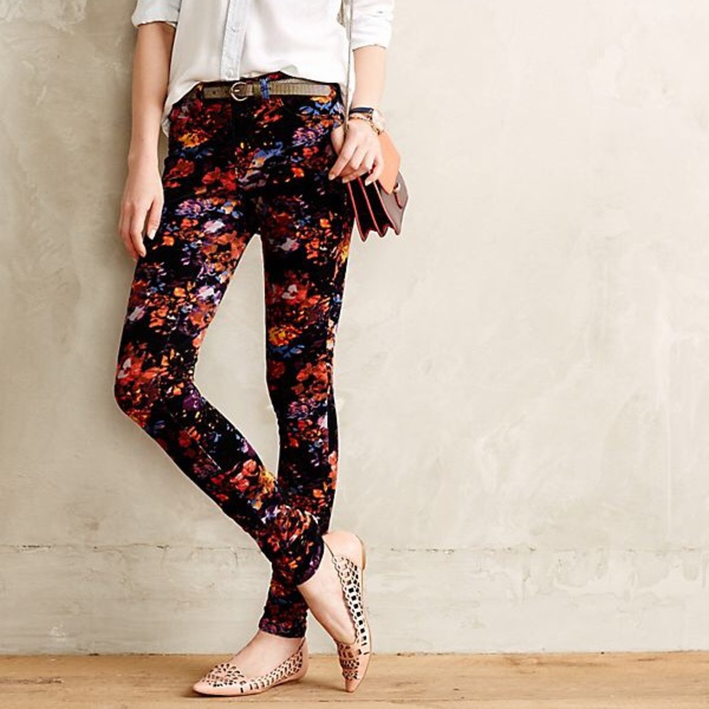 Anthropologie Pilcro Corduroy Printed Leggings